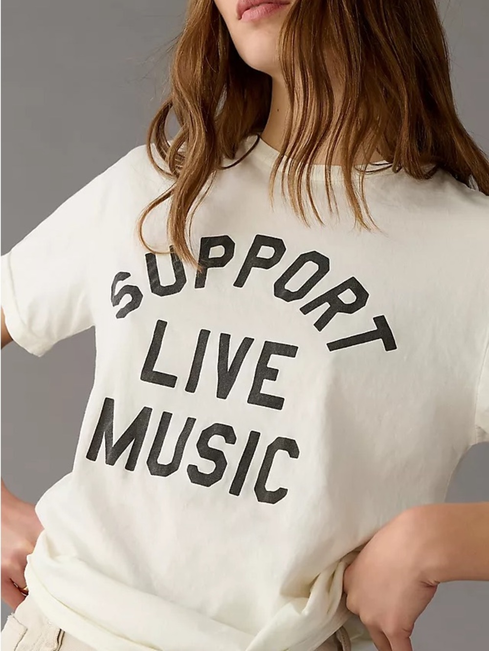 Original Retro Brand Support Live Music Graphic Tee Ivory Medium | Anthropologie